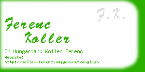 ferenc koller business card